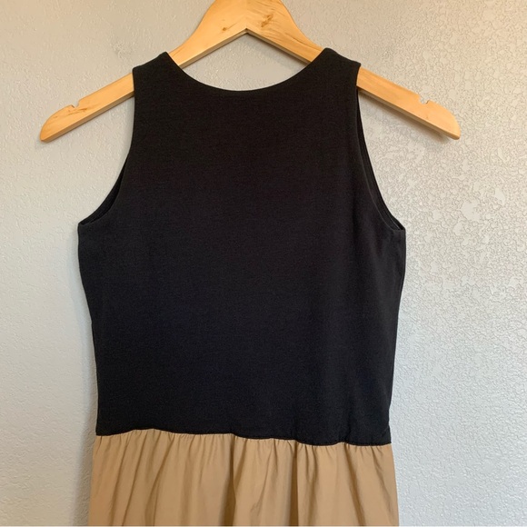 Everlane Size XS Supima High-Neck Riviera Midi Dress Pockets Black & Tan NWOT - Picture 10 of 17